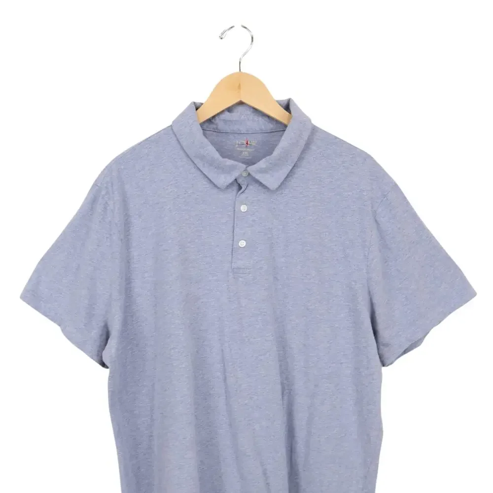 J.Crew Men's Classic Sueded Cotton Polo Shirt Heathered Blue Size XXL